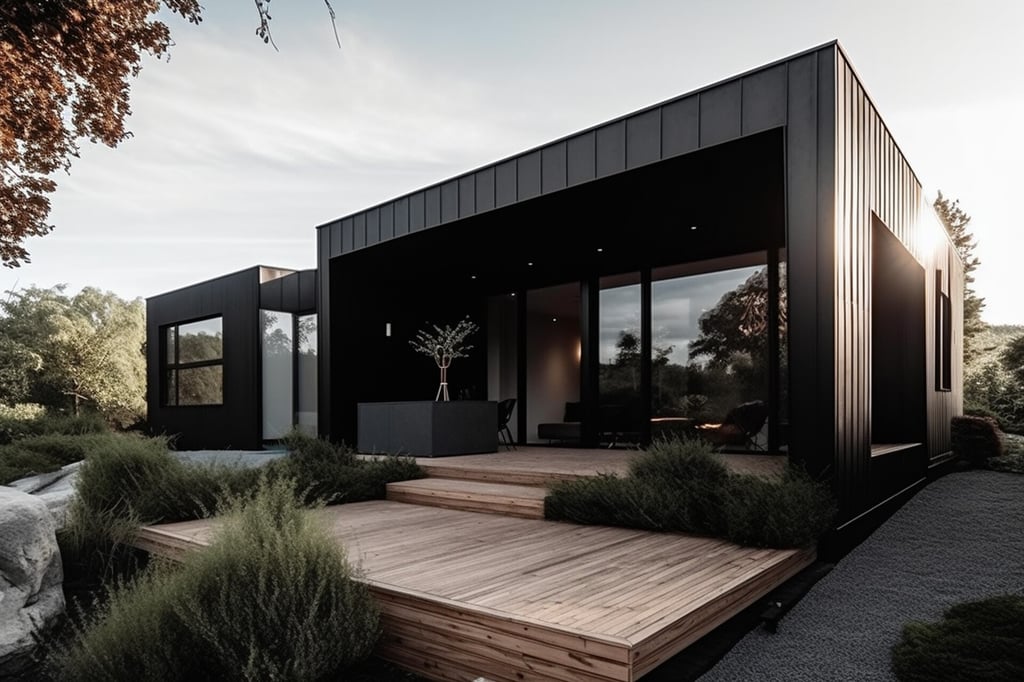 All-black modern home