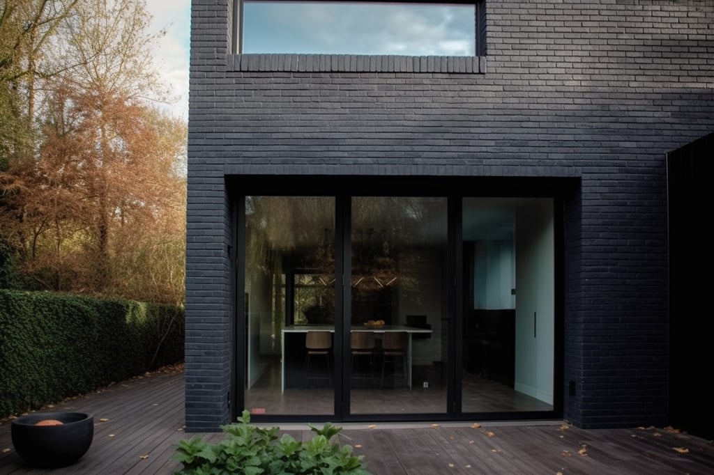 Black modern house black brick