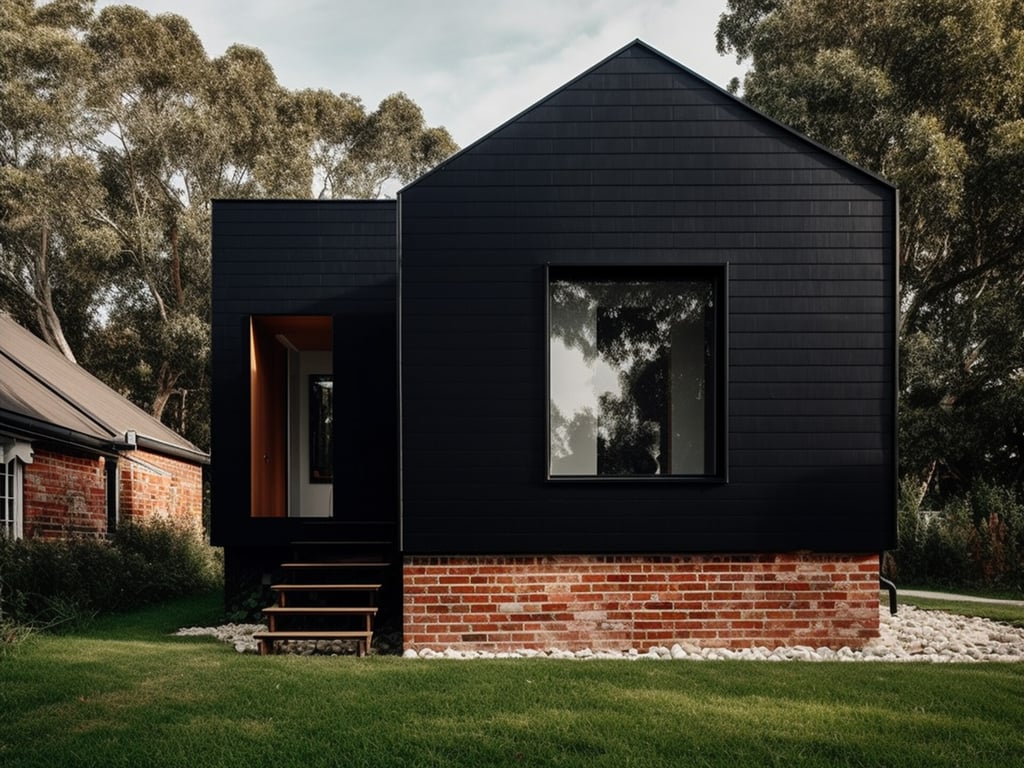 Painted black home exterior