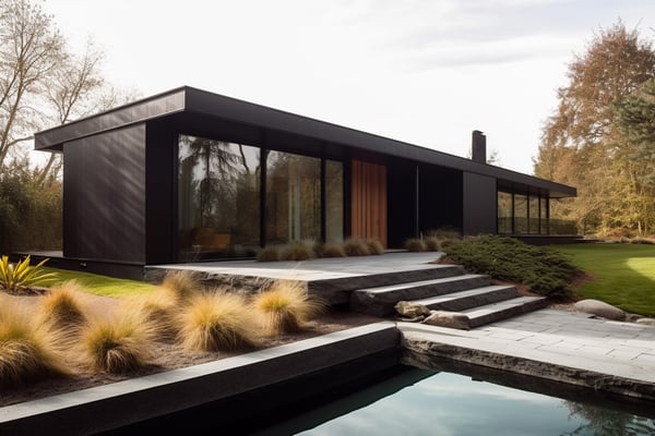 a modern house with a luxury modern pool design
