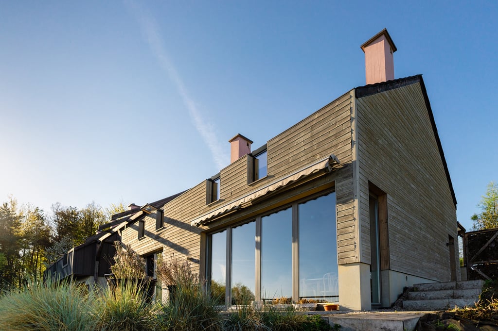 Modern barn house exterior