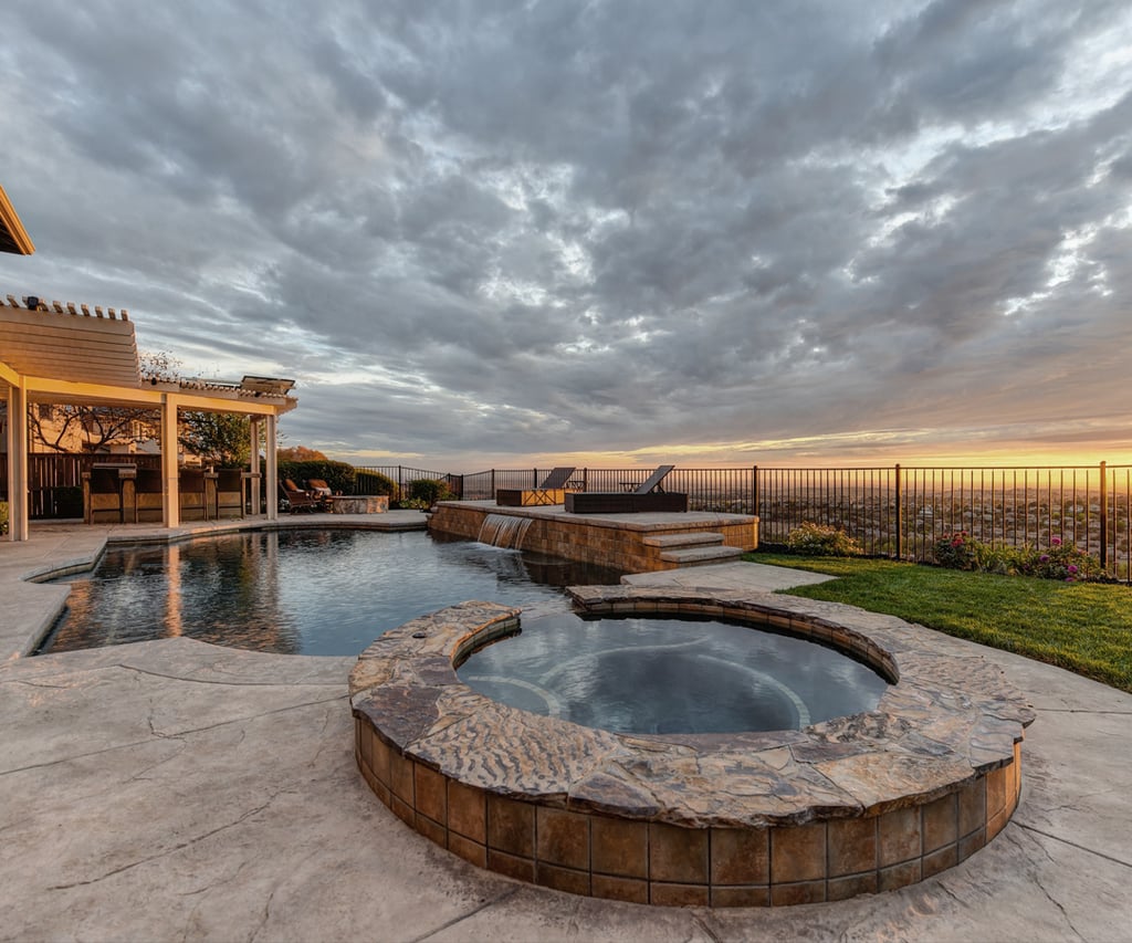 Recessed hot tub deck idea