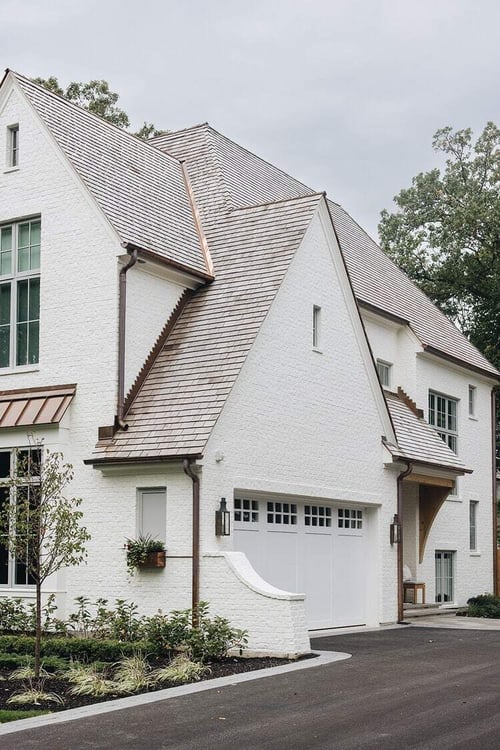 white brick house
